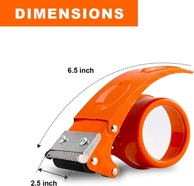 Duravel Packing Tape Dispenser with Clear Tape Roll - Ergonomic Orange Handheld Tape Gun - Image 3
